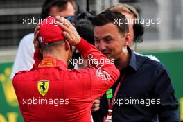 Sebastian Vettel (GER) Ferrari with Will Buxton (GBR) F1 Digital Presenter in qualifying parc ferme. 28.04.2018. Formula 1 World Championship, Rd 4, Azerbaijan Grand Prix, Baku Street Circuit, Azerbaijan, Qualifying Day.