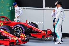 (L to R): Valtteri Bottas (FIN) Mercedes AMG F1 and Lewis Hamilton (GBR) Mercedes AMG F1 in qualifying parc ferme. 28.04.2018. Formula 1 World Championship, Rd 4, Azerbaijan Grand Prix, Baku Street Circuit, Azerbaijan, Qualifying Day.