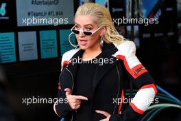Christina Aguilera (USA) Singer. 29.04.2018. Formula 1 World Championship, Rd 4, Azerbaijan Grand Prix, Baku Street Circuit, Azerbaijan, Race Day.
