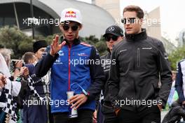 (L to R): Pierre Gasly (FRA) Scuderia Toro Rosso and Stoffel Vandoorne (BEL) McLaren on the drivers parade. 29.04.2018. Formula 1 World Championship, Rd 4, Azerbaijan Grand Prix, Baku Street Circuit, Azerbaijan, Race Day.
