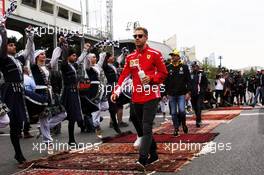 Sebastian Vettel (GER) Ferrari on the drivers parade. 29.04.2018. Formula 1 World Championship, Rd 4, Azerbaijan Grand Prix, Baku Street Circuit, Azerbaijan, Race Day.