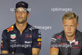 Daniel Ricciardo (AUS) Red Bull Racing and Kevin Magnussen (DEN) Haas F1 Team  26.04.2018. Formula 1 World Championship, Rd 4, Azerbaijan Grand Prix, Baku Street Circuit, Azerbaijan, Preparation Day.