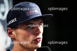 Max Verstappen (NLD) Red Bull Racing with the media. 26.04.2018. Formula 1 World Championship, Rd 4, Azerbaijan Grand Prix, Baku Street Circuit, Azerbaijan, Preparation Day.