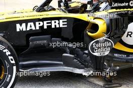 Renault Sport F1 Team RS18 sidepod detail. 26.02.2018. Formula One Testing, Day One, Barcelona, Spain. Monday.