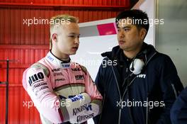 (L to R): Nikita Mazepin (RUS) Sahara Force India F1 Team Development Driver with Jun Matsuzaki (JPN) Sahara Force India F1 Team Senior Tyre Engineer. 26.02.2018. Formula One Testing, Day One, Barcelona, Spain. Monday.