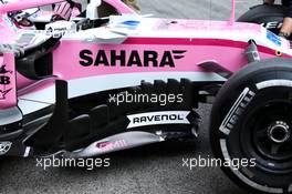 Sahara Force India F1 VJM11 sidepod detail. 26.02.2018. Formula One Testing, Day One, Barcelona, Spain. Monday.