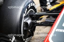 Haas VF-18 front suspension detail. 26.02.2018. Formula One Testing, Day One, Barcelona, Spain. Monday.