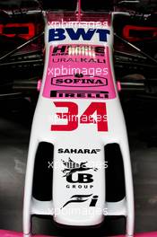 Sahara Force India F1 VJM11 nosecone. 26.02.2018. Formula One Testing, Day One, Barcelona, Spain. Monday.