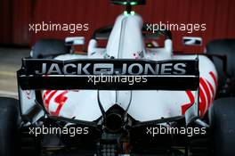 Haas VF-18 rear wing detail. 26.02.2018. Formula One Testing, Day One, Barcelona, Spain. Monday.