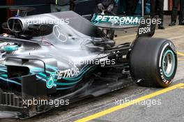 Mercedes AMG F1 W09 rear suspension detail. 26.02.2018. Formula One Testing, Day One, Barcelona, Spain. Monday.