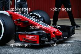 Haas VF-18 front wing detail. 26.02.2018. Formula One Testing, Day One, Barcelona, Spain. Monday.