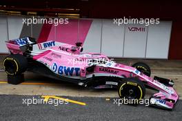 The Sahara Force India F1 VJM11 is revealed. 26.02.2018. Formula One Testing, Day One, Barcelona, Spain. Monday.