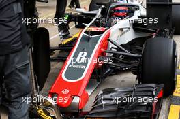 Romain Grosjean (FRA) Haas F1 Team VF-18 front wing detail. 26.02.2018. Formula One Testing, Day One, Barcelona, Spain. Monday.