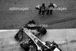 Kevin Magnussen (DEN) Haas F1 Team and Romain Grosjean (FRA) Haas F1 Team reveal the Haas VF-18. 26.02.2018. Formula One Testing, Day One, Barcelona, Spain. Monday.