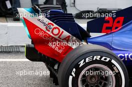 Scuderia Toro Rosso STR13 rear wing detail. 26.02.2018. Formula One Testing, Day One, Barcelona, Spain. Monday.