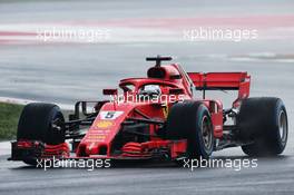 Sebastian Vettel (GER) Ferrari SF71H. 01.03.2018. Formula One Testing, Day Four, Barcelona, Spain. Thursday.