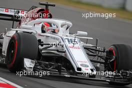 Charles Leclerc (FRA) Sauber F1 Team  27.02.2018. Formula One Testing, Day Two, Barcelona, Spain. Tuesday.