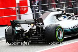 Valtteri Bottas (FIN) Mercedes AMG F1 W09 rear diffuser sensor equipment. 27.02.2018. Formula One Testing, Day Two, Barcelona, Spain. Tuesday.