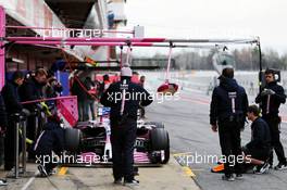 Esteban Ocon (FRA) Sahara Force India F1 VJM11 in the pits. 27.02.2018. Formula One Testing, Day Two, Barcelona, Spain. Tuesday.