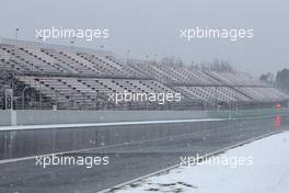 Track atmosphere with snow 28.02.2018. Formula One Testing, Day Three, Barcelona, Spain. Wednesday.