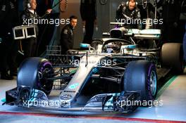 Lewis Hamilton (GBR) Mercedes AMG F1 W09 running sensor equipment. 09.03.2018. Formula One Testing, Day Four, Barcelona, Spain. Friday.