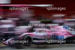 Sergio Perez (MEX) Sahara Force India F1  during pitstop 08.03.2018. Formula One Testing, Day Three, Barcelona, Spain. Thursday.