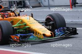 McLaren Front wing. 08.03.2018. Formula One Testing, Day Three, Barcelona, Spain. Thursday.