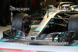 Mercedes front wing. 08.03.2018. Formula One Testing, Day Three, Barcelona, Spain. Thursday.