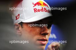 Pierre Gasly (FRA) Scuderia Toro Rosso with the media. 08.03.2018. Formula One Testing, Day Three, Barcelona, Spain. Thursday.