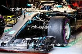 Valtteri Bottas (FIN) Mercedes AMG F1 W09 - front wing, front suspension and brake duct detail. 08.03.2018. Formula One Testing, Day Three, Barcelona, Spain. Thursday.