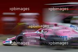 Sergio Perez (MEX) Sahara Force India F1   08.03.2018. Formula One Testing, Day Three, Barcelona, Spain. Thursday.