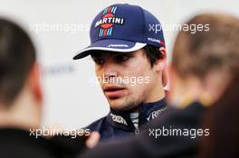 Lance Stroll (CDN) Williams with the media. 06.03.2018. Formula One Testing, Day One, Barcelona, Spain. Tuesday.