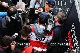Max Verstappen (NLD) Red Bull Racing with the media. 06.03.2018. Formula One Testing, Day One, Barcelona, Spain. Tuesday.