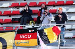 Nico Hulkenberg (GER) Renault Sport F1 Team fans in the grandstand. 06.03.2018. Formula One Testing, Day One, Barcelona, Spain. Tuesday.