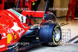 Sebastian Vettel (GER) Ferrari SF71H - sensor equipment and rear suspension detail. 06.03.2018. Formula One Testing, Day One, Barcelona, Spain. Tuesday.
