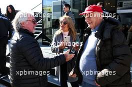 (L to R): Keke Rosberg (FIN) with Niki Lauda (AUT) Mercedes Non-Executive Chairman. 07.03.2018. Formula One Testing, Day Two, Barcelona, Spain. Wednesday.