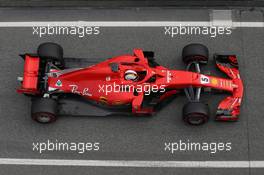 Sebastian Vettel (GER) Ferrari SF71H. 07.03.2018. Formula One Testing, Day Two, Barcelona, Spain. Wednesday.