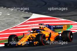 Fernando Alonso (ESP) McLaren MCL33. 07.03.2018. Formula One Testing, Day Two, Barcelona, Spain. Wednesday.