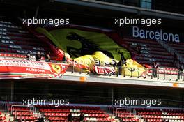 Ferrari fans and banners in the grandstand. 07.03.2018. Formula One Testing, Day Two, Barcelona, Spain. Wednesday.