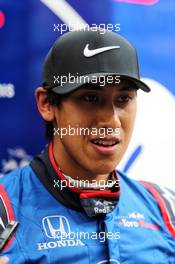 Sean Gelael (IDN) Scuderia Toro Rosso Test Driver with the media. 15.05.2018. Formula One In Season Testing, Day One, Barcelona, Spain. Tuesday.