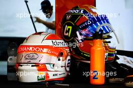 The helmet of Stoffel Vandoorne (BEL) McLaren. 24.08.2018. Formula 1 World Championship, Rd 13, Belgian Grand Prix, Spa Francorchamps, Belgium, Practice Day.