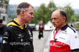 (L to R): Alan Permane (GBR) Renault Sport F1 Team Trackside Operations Director with Frederic Vasseur (FRA) Sauber F1 Team, Team Principal. 24.08.2018. Formula 1 World Championship, Rd 13, Belgian Grand Prix, Spa Francorchamps, Belgium, Practice Day.