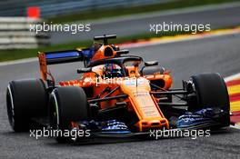 Lando Norris (GBR) McLaren MCL33 Test Driver. 24.08.2018. Formula 1 World Championship, Rd 13, Belgian Grand Prix, Spa Francorchamps, Belgium, Practice Day.