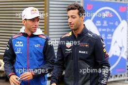 Pierre Gasly (FRA) Scuderia Toro Rosso and Daniel Ricciardo (AUS) Red Bull Racing  24.08.2018. Formula 1 World Championship, Rd 13, Belgian Grand Prix, Spa Francorchamps, Belgium, Practice Day.