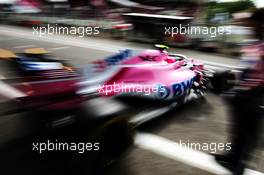 Esteban Ocon (FRA) Racing Point Force India F1 VJM11 leaves the pits. 24.08.2018. Formula 1 World Championship, Rd 13, Belgian Grand Prix, Spa Francorchamps, Belgium, Practice Day.