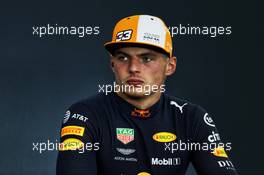 Max Verstappen (NLD) Red Bull Racing in the FIA Press Conference. 26.08.2018. Formula 1 World Championship, Rd 13, Belgian Grand Prix, Spa Francorchamps, Belgium, Race Day.