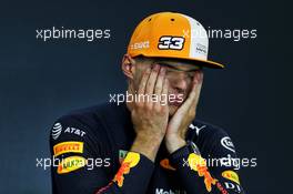 Max Verstappen (NLD) Red Bull Racing in the FIA Press Conference. 26.08.2018. Formula 1 World Championship, Rd 13, Belgian Grand Prix, Spa Francorchamps, Belgium, Race Day.