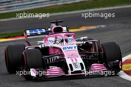 Sergio Perez (MEX) Racing Point Force India F1 VJM11. 26.08.2018. Formula 1 World Championship, Rd 13, Belgian Grand Prix, Spa Francorchamps, Belgium, Race Day.