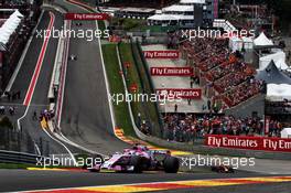 Sergio Perez (MEX) Racing Point Force India F1 VJM11. 26.08.2018. Formula 1 World Championship, Rd 13, Belgian Grand Prix, Spa Francorchamps, Belgium, Race Day.