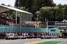 The grid before the start of the race. 26.08.2018. Formula 1 World Championship, Rd 13, Belgian Grand Prix, Spa Francorchamps, Belgium, Race Day.